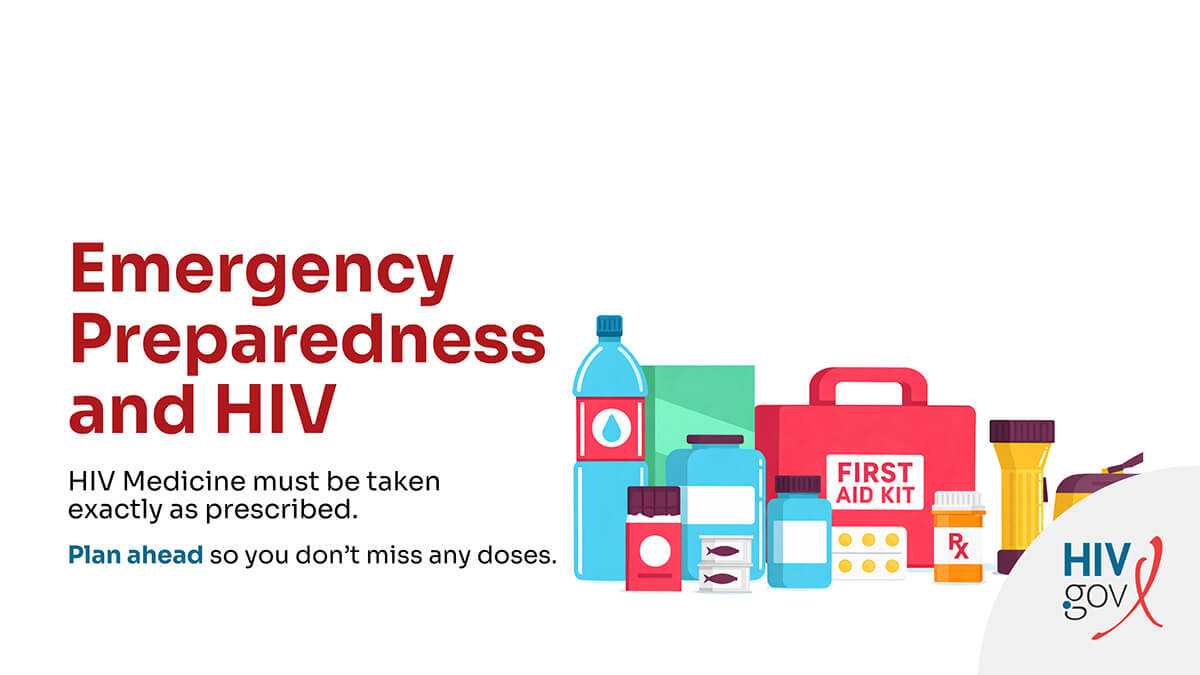 Emergency Preparedness and HIV. HIV Medicine must be taken exactly as prescribed. Plan ahead so you don't miss any doses.
